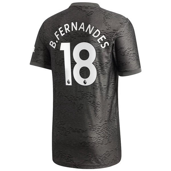 Camiseta Manchester United NO.18 B. Fernandes Segunda equipo 2020-2021 Negro